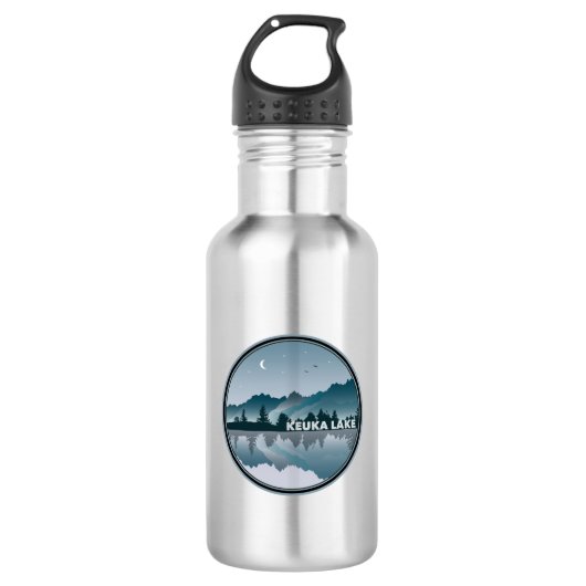Keuka Lake New York Reflectie Waterfles (Voorkant)