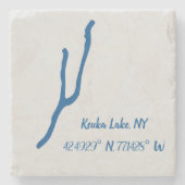 Keuka Lake, NY Marble Onderzetter (Voorkant)