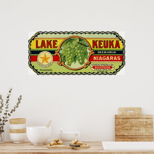 Keuka Niagara graaflabel 2 Poster (Keuken)