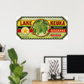 Keuka Niagara graaflabel 2 Poster (Thuiskantoor)