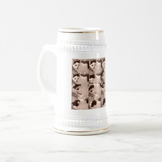  keukat/zwart/witte foto bierpul (Voorkant links)