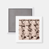 keukat/zwart/witte foto magneet (Voorkant / Achterkant)