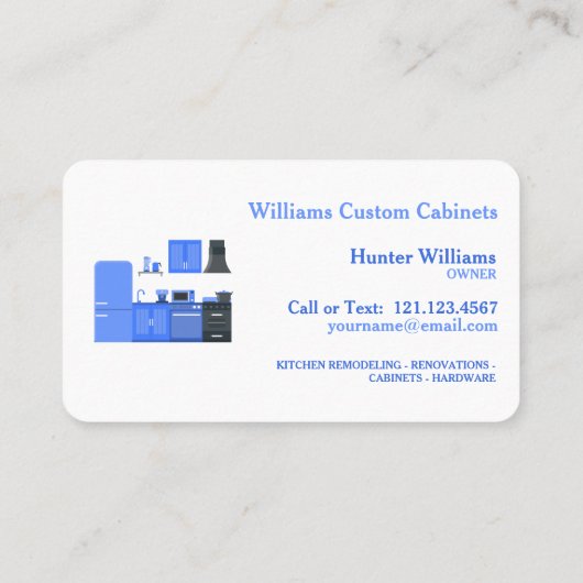 Keuken aangepaste kasten visitekaartje (Achterkant)