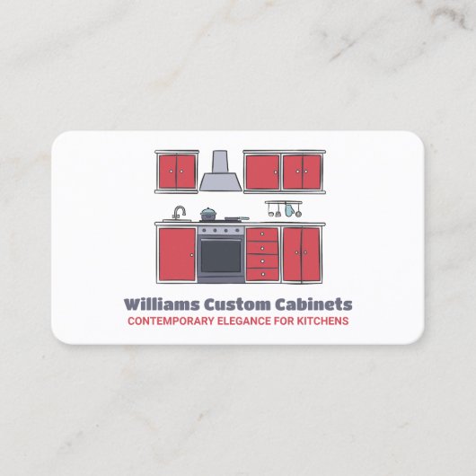 Keuken aangepaste kasten visitekaartje (Voorkant)