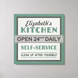 Keuken - aangepaste naam - canvasafdruk canvas afdruk