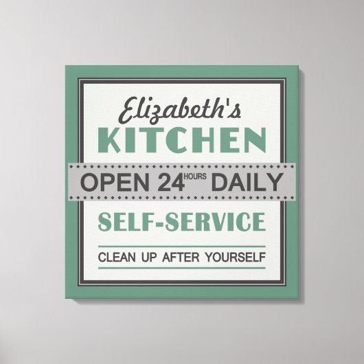 Keuken - aangepaste naam - canvasafdruk canvas afdruk (Voorkant)