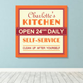 Keuken - aangepaste naam - canvasafdruk canvas afdruk (Insitu (Houten vloer))