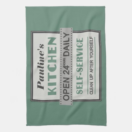 Keuken - aangepaste naam - handdoek (Verticaal)