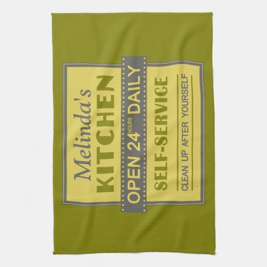 Keuken - aangepaste naam - handdoek (Verticaal)