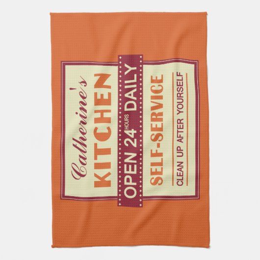 Keuken - aangepaste naam - handdoek (Verticaal)
