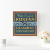 Keuken - aangepaste naam - muurklok vierkante klok (Huis)