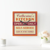 Keuken - aangepaste naam - muurklok vierkante klok (Huis)
