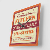 Keuken - aangepaste naam - muurklok vierkante klok (Hoek)