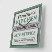 Keuken - aangepaste naam - muurklok vierkante klok (Hoek)