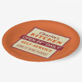 Keuken - aangepaste naam - papieren borden bordje (Gekanteld)