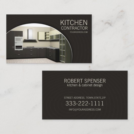 Keuken Aannemer Cabinetry Carperntry Bruine Kaart Visitekaartje (Voorkant / Achterkant)