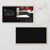 Keuken Aannemer Kabinet Witte Zwarte Kaart Visitekaartje (Voorkant / Achterkant)