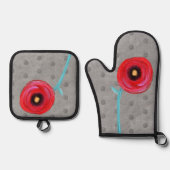 Keuken accessoires exclusieve designer 2024 ovenwant & pannenlap set (Voorkant)