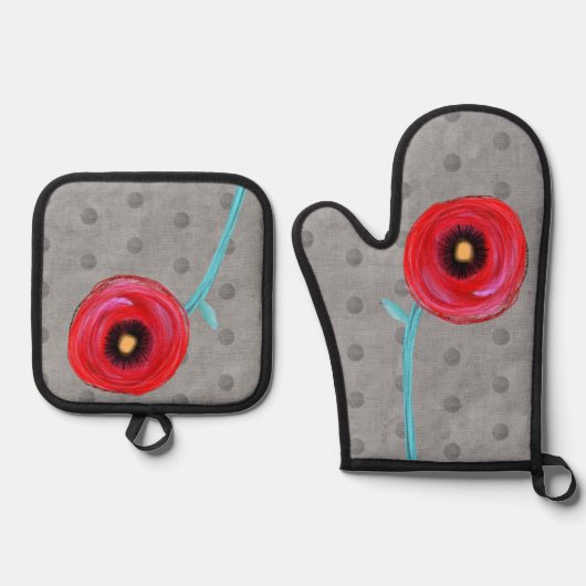 Keuken accessoires exclusieve designer 2024 ovenwant & pannenlap set (Voorkant)