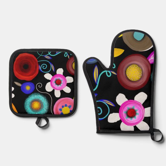 Keuken accessoires exclusieve designer 2024 ovenwant & pannenlap set (Voorkant)