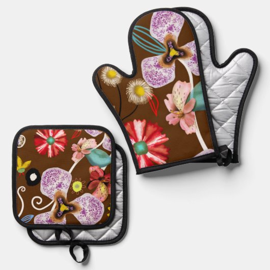 Keuken accessoires exclusieve designer 2024 ovenwant & pannenlap set (Voorkant / Achterkant)