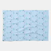 KEUKEN-, BAD- OF BAR HANDDOEK MET BLUWE MARTINI'S (Horizontaal)