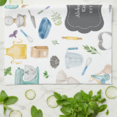 Keuken Bakbenodigdheden Monogram Aanpasbaar  Theedoek (Gevouwen)