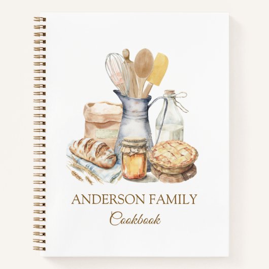 Keuken Bakgerei Familie Recept Kookboek Notitieboek (Voorkant)