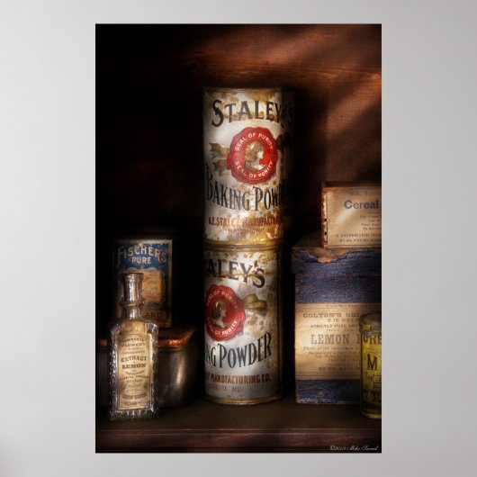 Keuken - Bakpoeder en extract van lumbool Poster (Voorkant)
