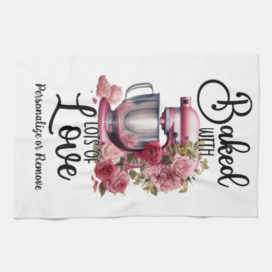  keuken blender roze rozen gebakken met liefde theedoek (Horizontaal)