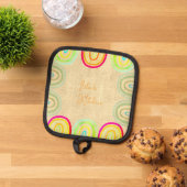 Keuken Boho Regenboog Patroon Pannenlap (Top down)