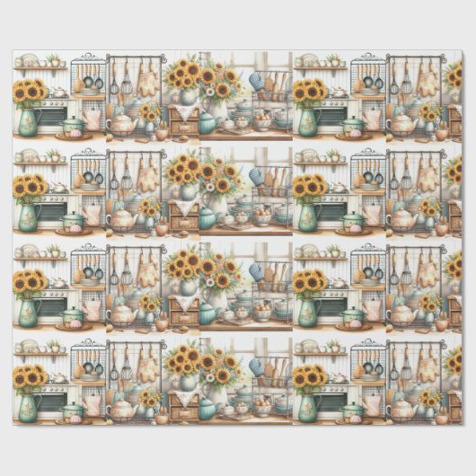 Keuken bruidssalon cadeaupapier (Vlak)