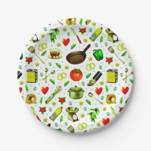 Keuken Bruiloft Borrel Papieren Bordje (Voorkant)