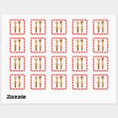Keuken Bruiloftsshower Vierkante Sticker (Vel)