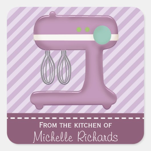 Keuken Cake Mixer zelfgemaakte bakken op maat Vierkante Sticker (Voorkant)
