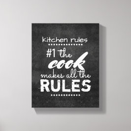 Keuken Canvas Wall Art humor Quote grijs en wit