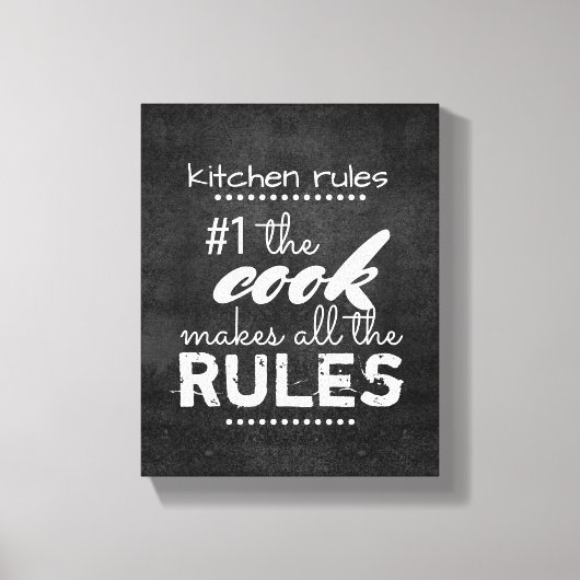 Keuken Canvas Wall Art humor Quote grijs en wit (Voorkant)
