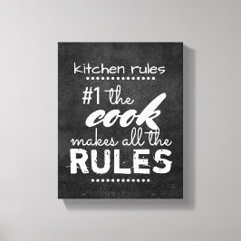 Keuken Canvas Wall Art humor Quote grijs en wit Afdruk