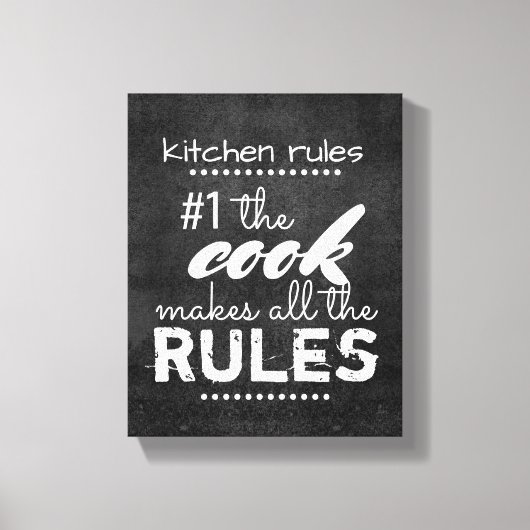 Keuken Canvas Wall Art humor Quote grijs en wit Afdruk (Voorkant)