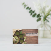 Keuken | Chef | Hout | Bestek Visitekaartje (Staand voorkant)