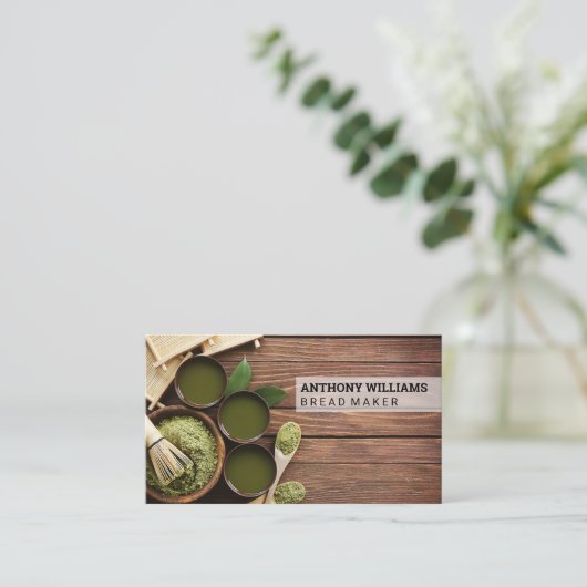 Keuken | Chef | Hout | Bestek Visitekaartje (Staand voorkant)