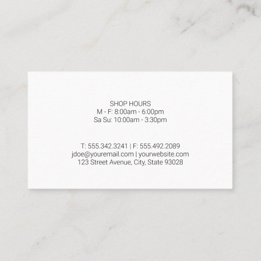 Keuken | Chef | Hout | Bestek Visitekaartje (Achterkant)