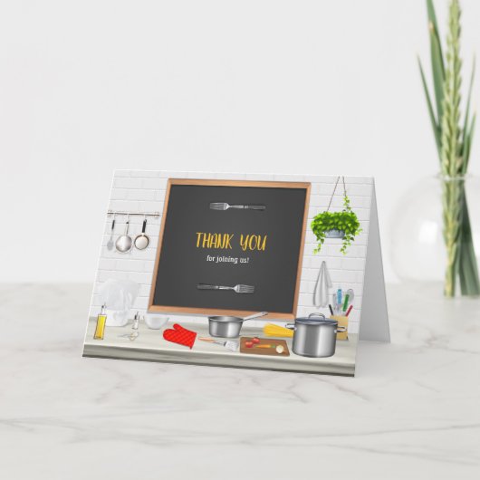Keuken Chef Koken Verjaardagsfeestje Bedankkaart (Voorkant)