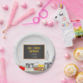 Keuken Chef Koken Verjaardagsfeestje Papieren Bordje (Feest)