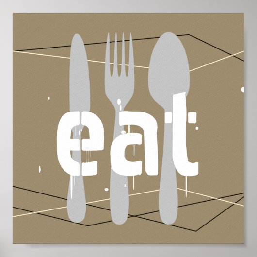 keuken citaat poster eet woordkunst (Voorkant)