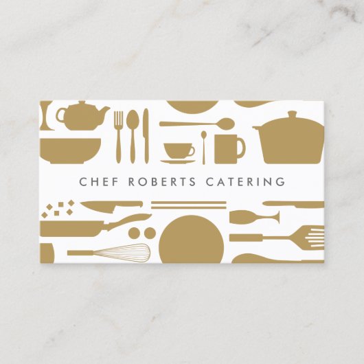 Keuken Collage Goud/Wit Visitekaartje (Voorkant)