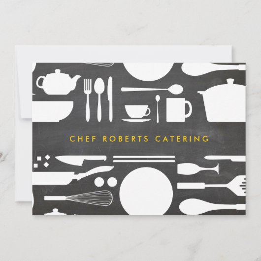 Keuken Collage op Chalkboard Achtergrond Notecard Notitiekaartje (Voorkant)