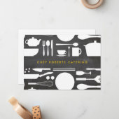 Keuken Collage op Chalkboard Achtergrond Notecard Notitiekaartje (Voorkant / Achterkant in situ)