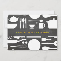 Keuken Collage op Chalkboard Achtergrond Notecard