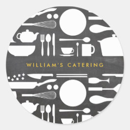 Keuken Collage op Chalkboard Achtergrond Sticker